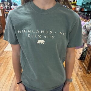 Highlands NC Elevation Graphic T-shirt